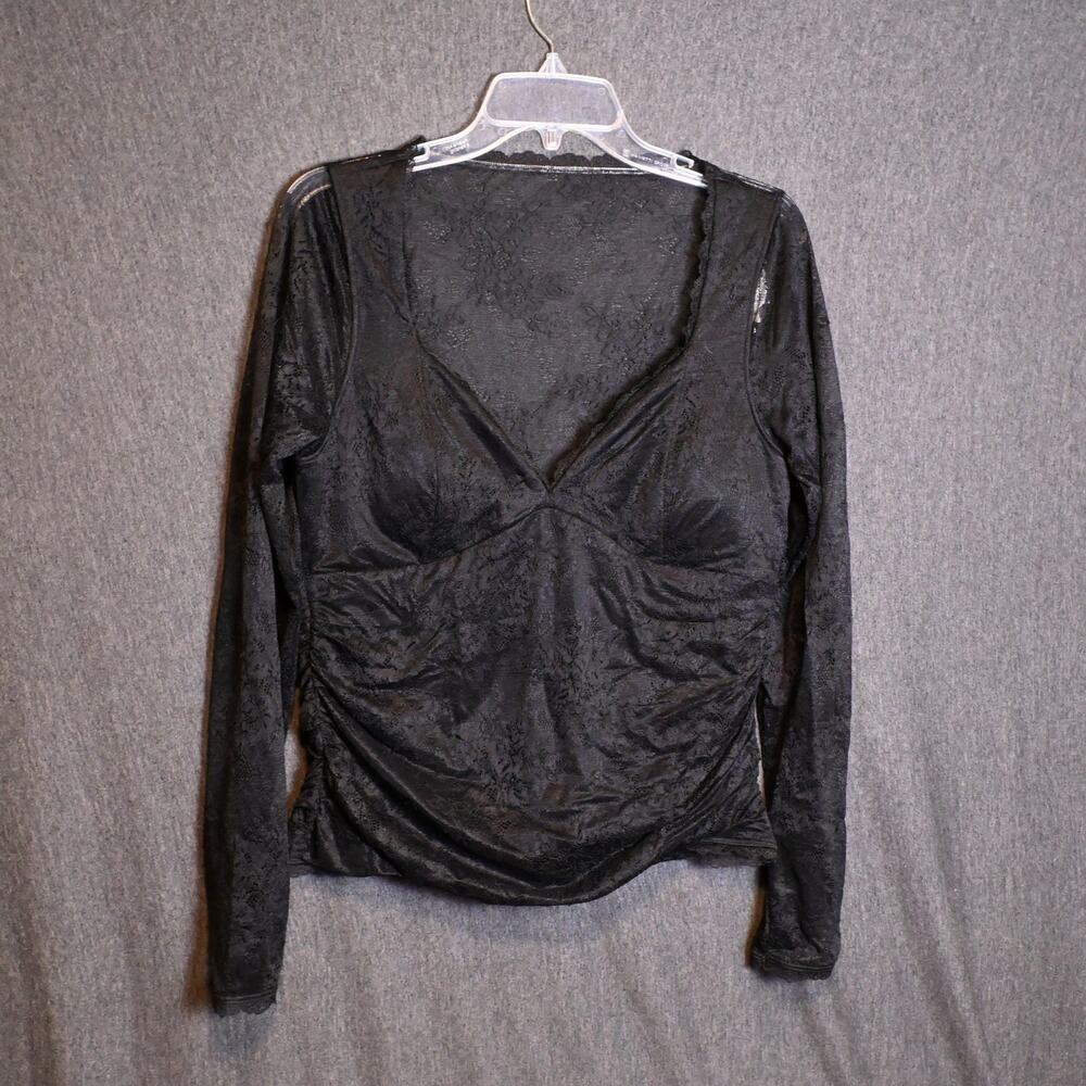 NEW Abercrombie & Fitch Women's L Zoe Bra-Free Long-Sleeve Lace Top Sheer NWT